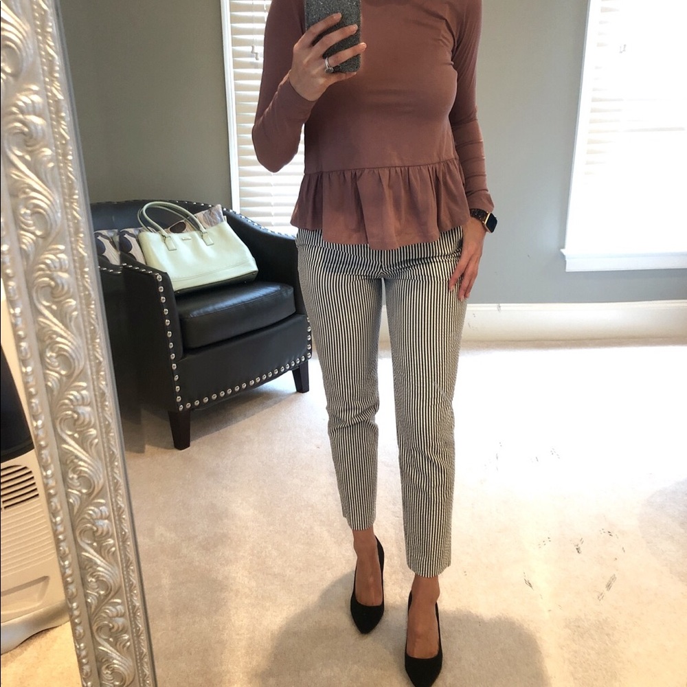 J Crew Stripped Pants Size 0